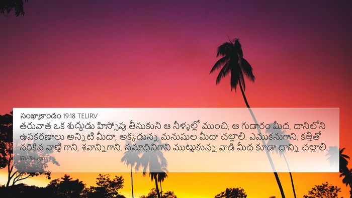 సంఖ్యాకాండం 19:18 TELIRV 4K Wallpaper - తరువాత ఒక - 4K Wallpaper Bible Verse