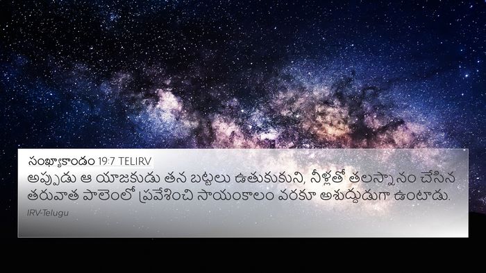 సంఖ్యాకాండం 19:7 TELIRV 4K Wallpaper - అప్పుడు ఆ యాజకుడు - 4K Wallpaper Bible Verse
