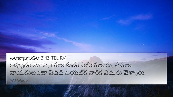 సంఖ్యాకాండం 31:13 TELIRV 4K Wallpaper - అప్పుడు మోషే, - 4K Wallpaper Bible Verse