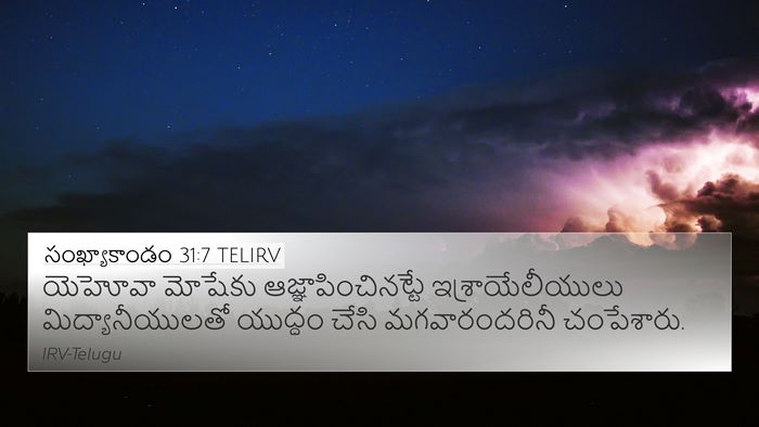 సంఖ్యాకాండం 31:7 TELIRV 4K Wallpaper - యెహోవా మోషేకు - 4K Wallpaper Bible Verse