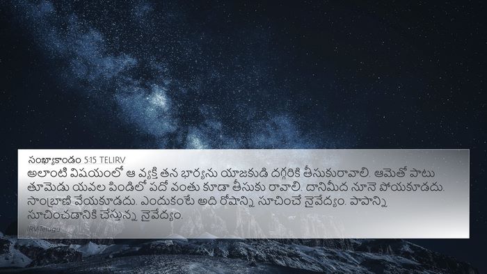 సంఖ్యాకాండం 5:15 TELIRV Bible Verse Image