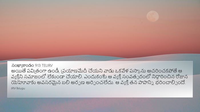 సంఖ్యాకాండం 9:13 TELIRV Bible Verse Image