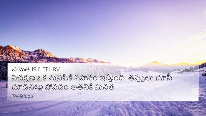 సామెత 19:11 TELIRV 4K Wallpaper - విచక్షణ ఒక - 4K Wallpaper Bible Verse
