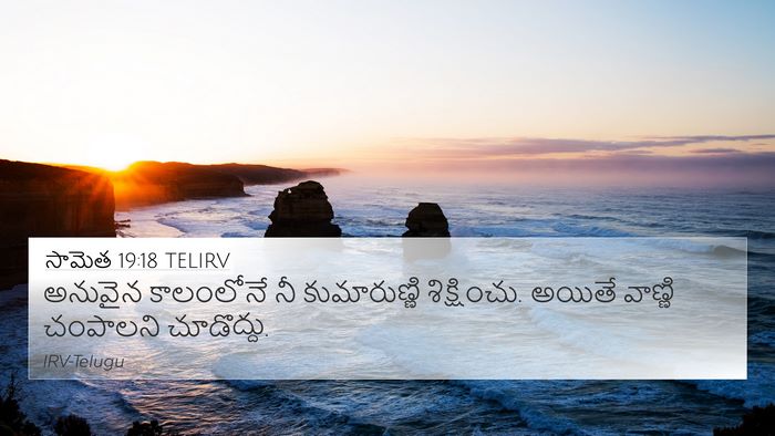 సామెత 19:18 TELIRV 4K Wallpaper - అనువైన కాలంలోనే - 4K Wallpaper Bible Verse