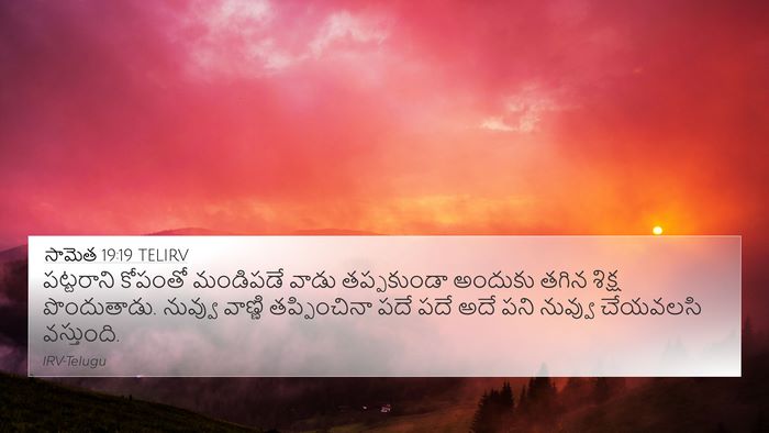 సామెత 19:19 TELIRV 4K Wallpaper - పట్టరాని కోపంతో - 4K Wallpaper Bible Verse
