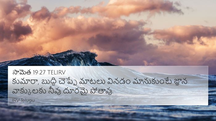 సామెత 19:27 TELIRV 4K Wallpaper - కుమారా, బుద్ధి - 4K Wallpaper Bible Verse