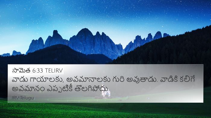సామెత 6:33 TELIRV Bible Verse Image