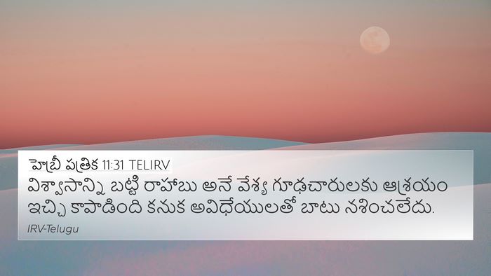 హెబ్రీ పత్రిక 11:31 TELIRV Bible Verse Image
