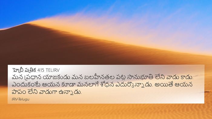 హెబ్రీ పత్రిక 4:15 TELIRV Bible Verse Image