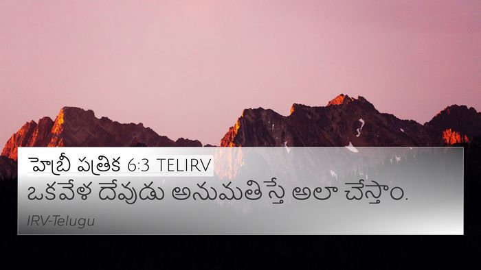 హెబ్రీ పత్రిక 6:3 TELIRV Bible Verse Image