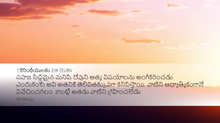 1 కొరింథీయులకు 2:14 TELIRV Bible Verse Image