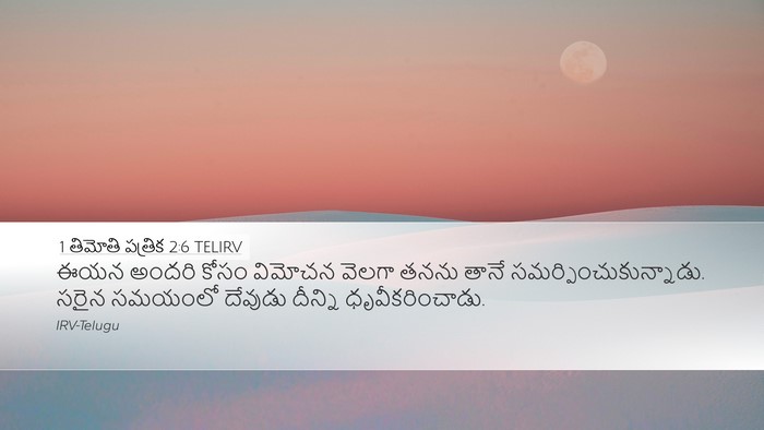 1 తిమోతి పత్రిక 2:6 TELIRV Bible Verse Image