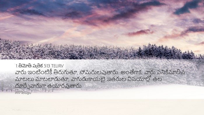 1 తిమోతి పత్రిక 5:13 TELIRV Bible Verse Image