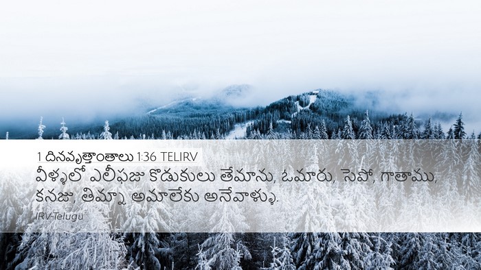 1 దినవృత్తాంతాలు 1:36 TELIRV Desktop Wallpaper - వీళ్ళలో ఎలీఫజు - Desktop Bible Verse Wallpaper
