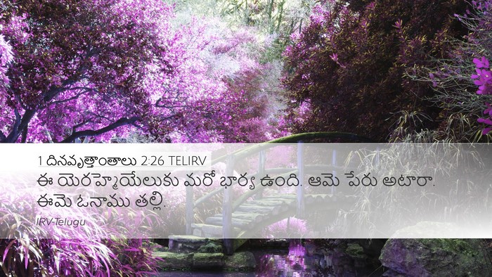 1 దినవృత్తాంతాలు 2:26 TELIRV Desktop Wallpaper - ఈ యెరహ్మెయేలుకు - Desktop Bible Verse Wallpaper