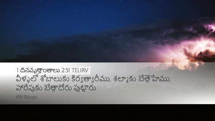 1 దినవృత్తాంతాలు 2:51 TELIRV Desktop Wallpaper - వీళ్ళలో శోబాలుకు - Desktop Bible Verse Wallpaper