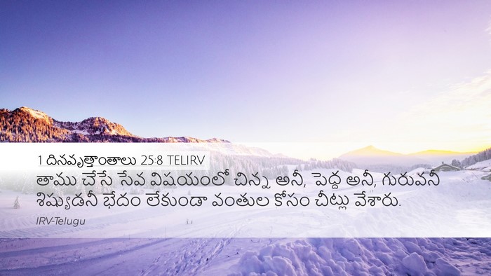 1 దినవృత్తాంతాలు 25:8 TELIRV Bible Verse Image