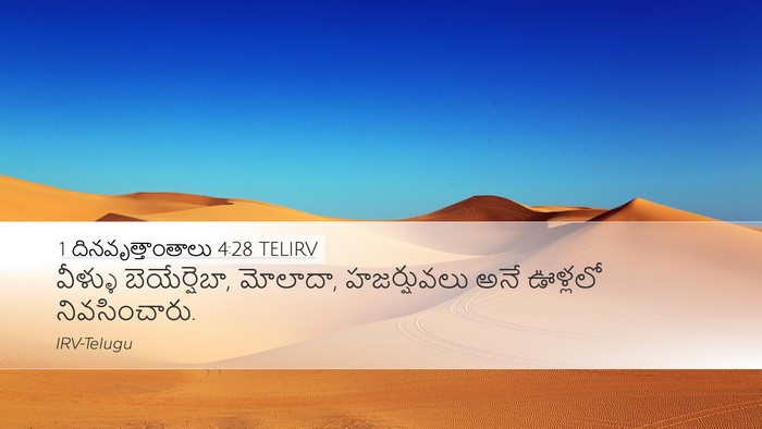 1 దినవృత్తాంతాలు 4:28 TELIRV Bible Verse Image