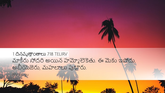 1 దినవృత్తాంతాలు 7:18 TELIRV Desktop Wallpaper - మాకీరు సోదరి అయిన - Desktop Bible Verse Wallpaper