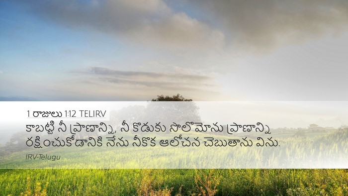 1 రాజులు 1:12 TELIRV Desktop Wallpaper - కాబట్టి నీ - Desktop Bible Verse Wallpaper