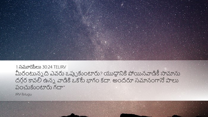 1 సమూయేలు 30:24 TELIRV Bible Verse Image