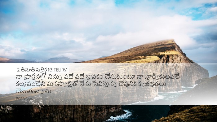 2 తిమోతి పత్రిక 1:3 TELIRV Bible Verse Image