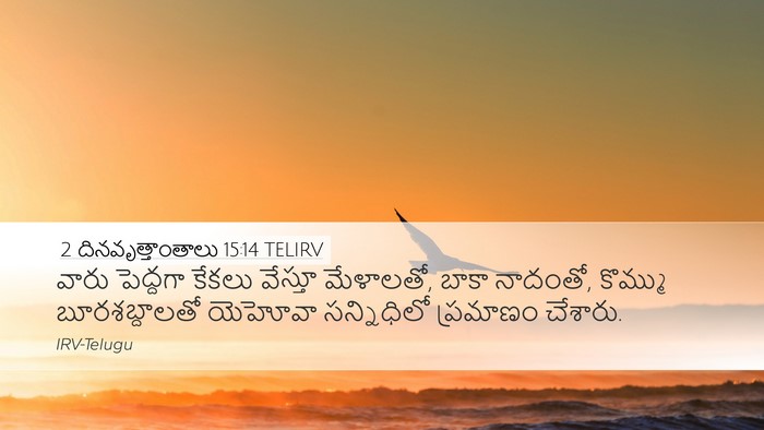 2 దినవృత్తాంతాలు 15:14 TELIRV Desktop Wallpaper - వారు పెద్దగా - Desktop Bible Verse Wallpaper