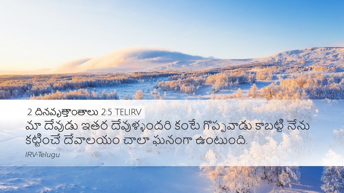 2 దినవృత్తాంతాలు 2:5 TELIRV Bible Verse Image