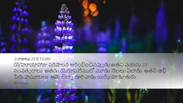 2 రాజులు 23:31 TELIRV Bible Verse Image