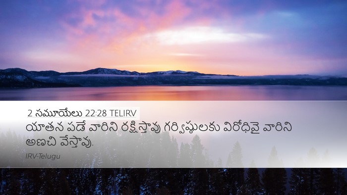 2 సమూయేలు 22:28 TELIRV Desktop Wallpaper - యాతన పడే వారిని - Desktop Bible Verse Wallpaper