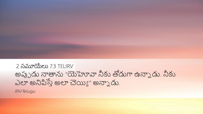 2 సమూయేలు 7:3 TELIRV Desktop Wallpaper - అప్పుడు నాతాను - Desktop Bible Verse Wallpaper
