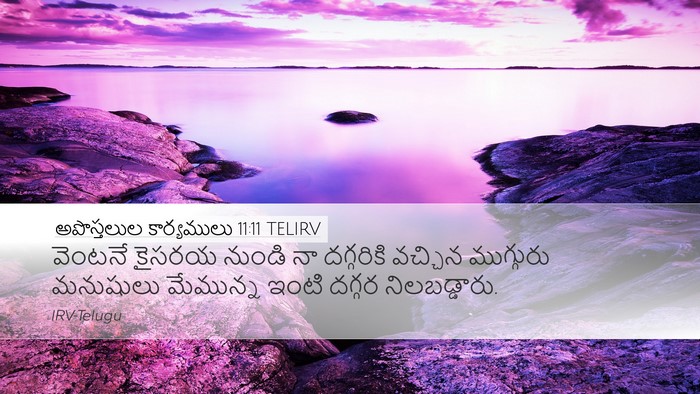 అపొస్తలుల కార్యములు 11:11 TELIRV Desktop Wallpaper - వెంటనే కైసరయ - Desktop Bible Verse Wallpaper