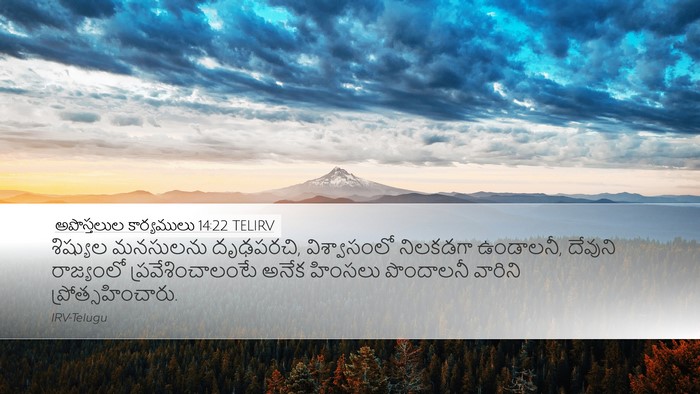 అపొస్తలుల కార్యములు 14:22 TELIRV Bible Verse Image