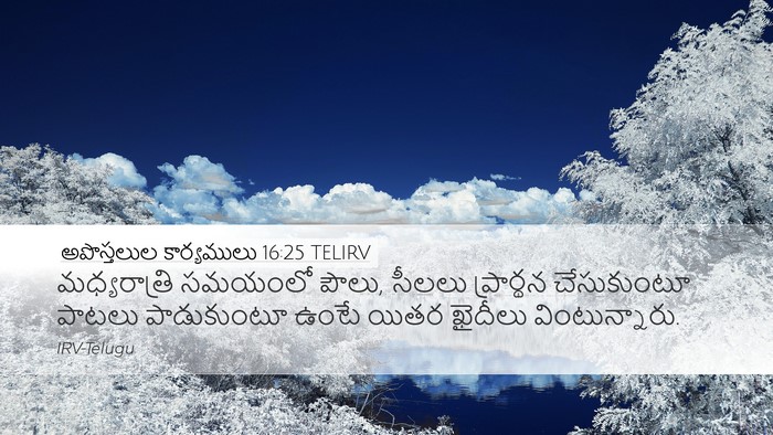 అపొస్తలుల కార్యములు 16:25 TELIRV Bible Verse Image