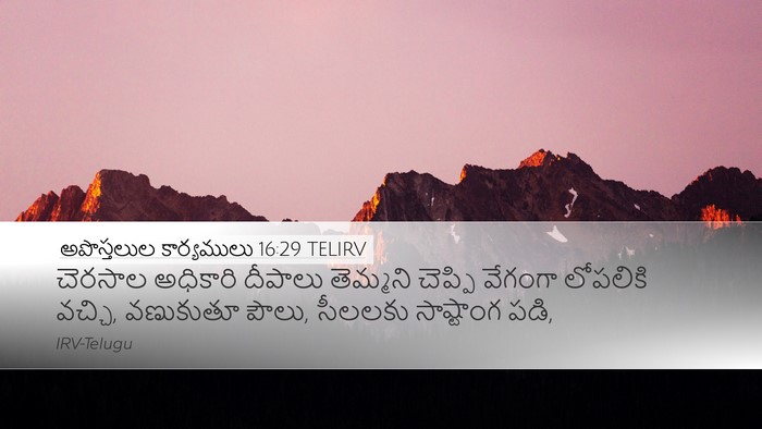 అపొస్తలుల కార్యములు 16:29 TELIRV Bible Verse Image