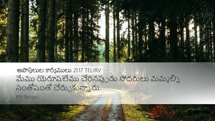 అపొస్తలుల కార్యములు 21:17 TELIRV Bible Verse Image