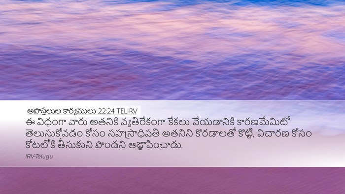 అపొస్తలుల కార్యములు 22:24 TELIRV Bible Verse Image