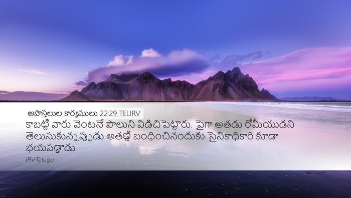అపొస్తలుల కార్యములు 22:29 TELIRV Bible Verse Image