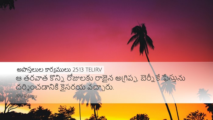 అపొస్తలుల కార్యములు 25:13 TELIRV Bible Verse Image