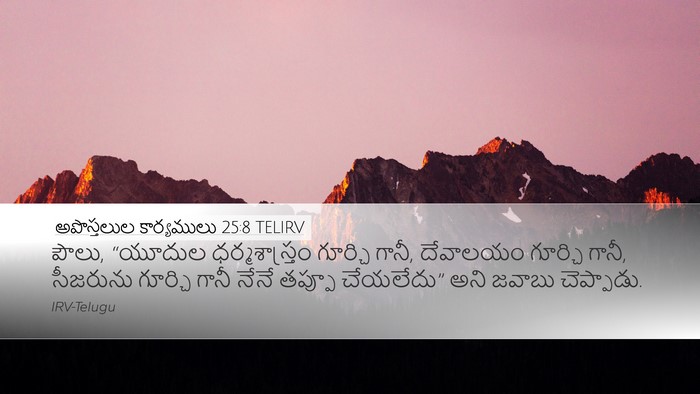 అపొస్తలుల కార్యములు 25:8 TELIRV Bible Verse Image
