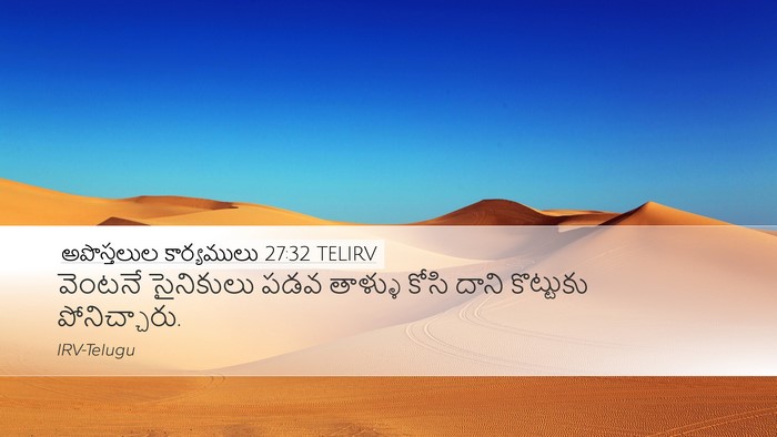 అపొస్తలుల కార్యములు 27:32 TELIRV Desktop Wallpaper - వెంటనే సైనికులు - Desktop Bible Verse Wallpaper