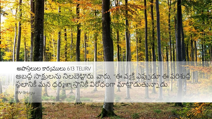 అపొస్తలుల కార్యములు 6:13 TELIRV Bible Verse Image