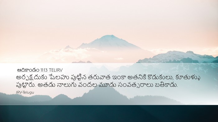 ఆదికాండం 11:13 TELIRV Desktop Wallpaper - అర్పక్షదుకు షేలహు - Desktop Bible Verse Wallpaper
