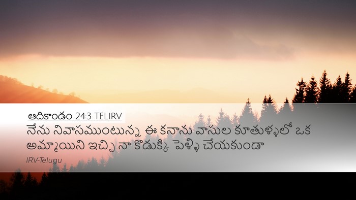 ఆదికాండం 24:3 TELIRV Bible Verse Image