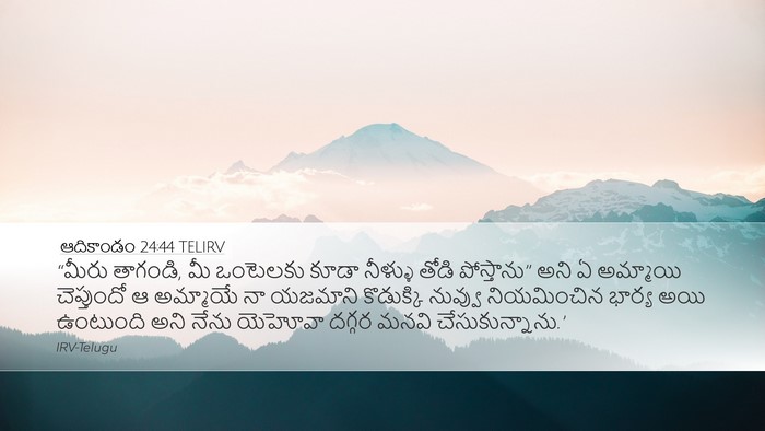 ఆదికాండం 24:44 TELIRV Desktop Wallpaper - “మీరు తాగండి, మీ - Desktop Bible Verse Wallpaper