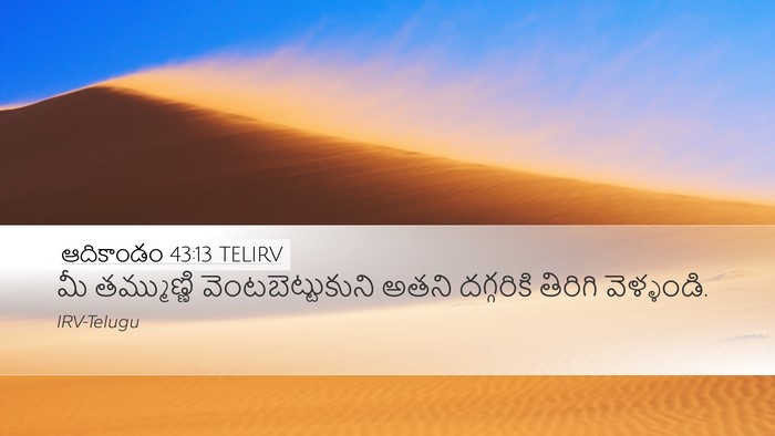 ఆదికాండం 43:13 TELIRV Desktop Wallpaper - మీ తమ్ముణ్ణి - Desktop Bible Verse Wallpaper