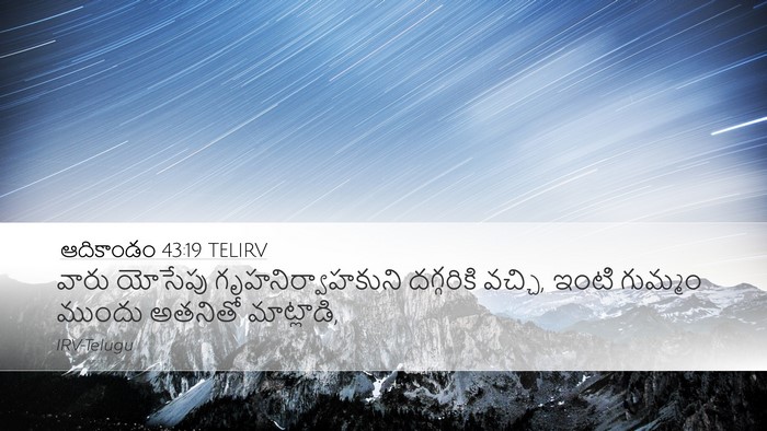 ఆదికాండం 43:19 TELIRV Bible Verse Image