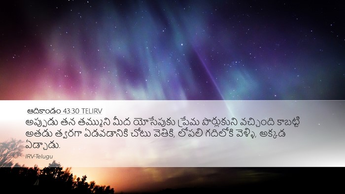 ఆదికాండం 43:30 TELIRV Bible Verse Image