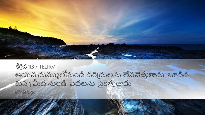 కీర్తన 113:7 TELIRV Desktop Wallpaper - ఆయన దుమ్ములోనుండి - Desktop Bible Verse Wallpaper