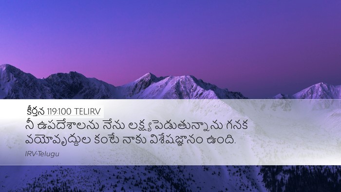 కీర్తన 119:100 TELIRV Bible Verse Image